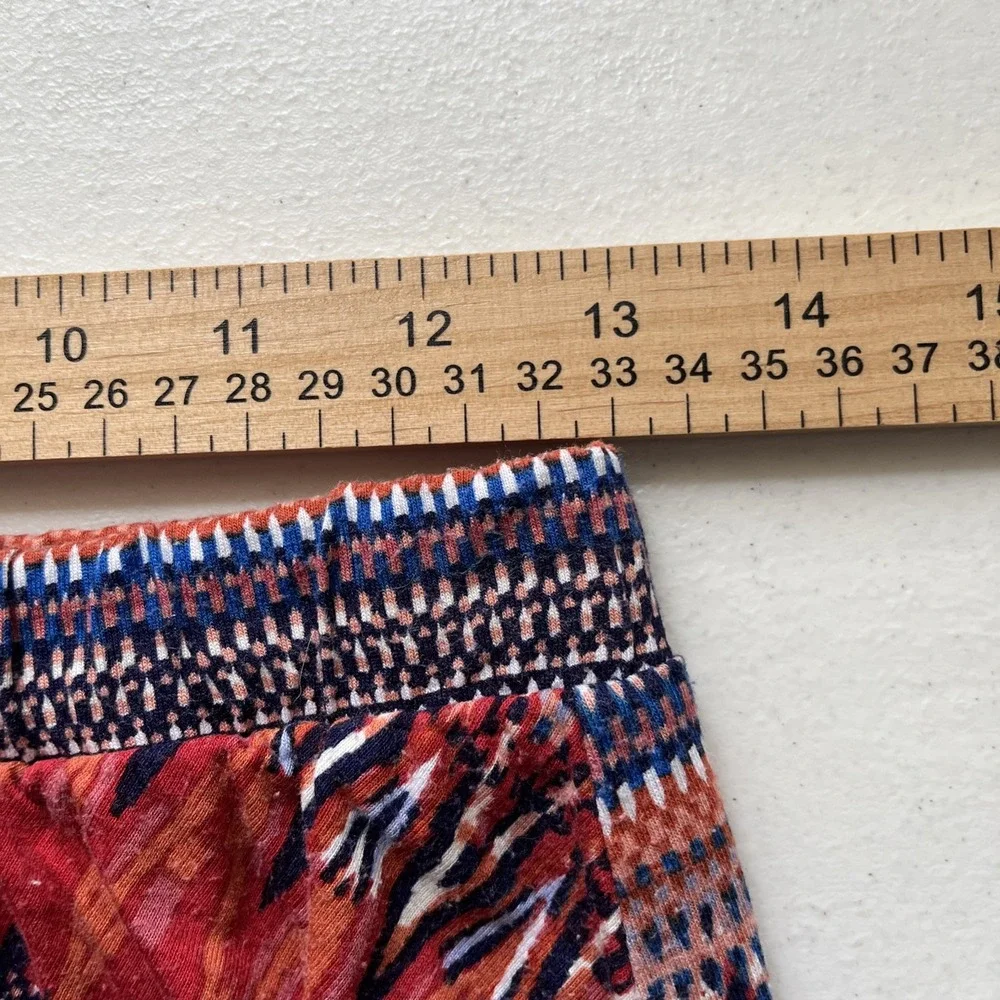 Women's Multicolor Geo Print Midi Wrap Skirt Small Boho Chic Tribal Aztec Casual